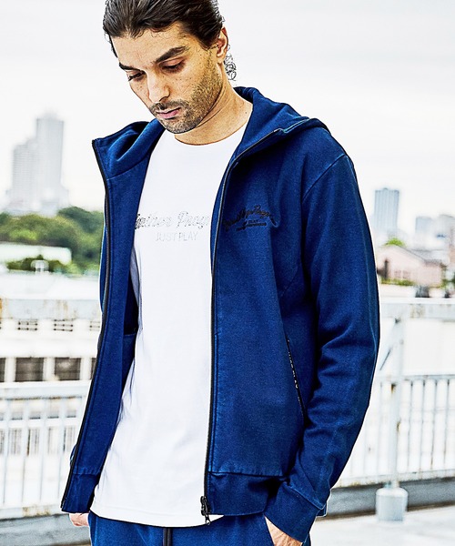 RATTLE TRAP（ラトルトラップ）の「【JUST PLAY】インディゴポンチジップアップパーカー<セットアップ対応>（パーカー・メンズ・ブルー・LL/M/L）」の6枚目の写真