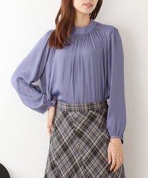 DRESKIP | 【店頭でも人気！】スタンドカラー ギャザーブラウス(シャツ/ブラウス)