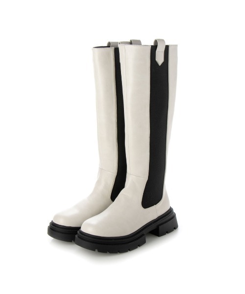 noyau（ノヤウ）の「サイドゴアタンクソールロングブーツ（ブーツ・レディース・ブラック/デザートカモ/アイボリー・L/LL/S/M）」の2枚目の写真