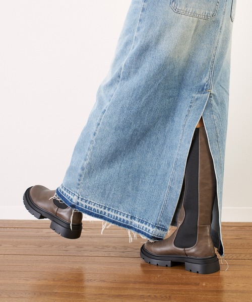 noyau（ノヤウ）の「サイドゴアタンクソールロングブーツ（ブーツ・レディース・ブラック/デザートカモ/アイボリー・L/LL/S/M）」の19枚目の写真