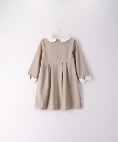 ROPE' PICNIC（ロペピクニック）の「【KIDS】ラク美/衿・カフスデザインタックワンピース（ワンピース・キッズ・ベージュ/ネイビー・150/140/110/120/130）」の3枚目の写真