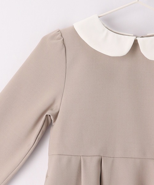 ROPE' PICNIC（ロペピクニック）の「【KIDS】ラク美/衿・カフスデザインタックワンピース（ワンピース・キッズ・ベージュ/ネイビー・150/140/110/120/130）」の5枚目の写真