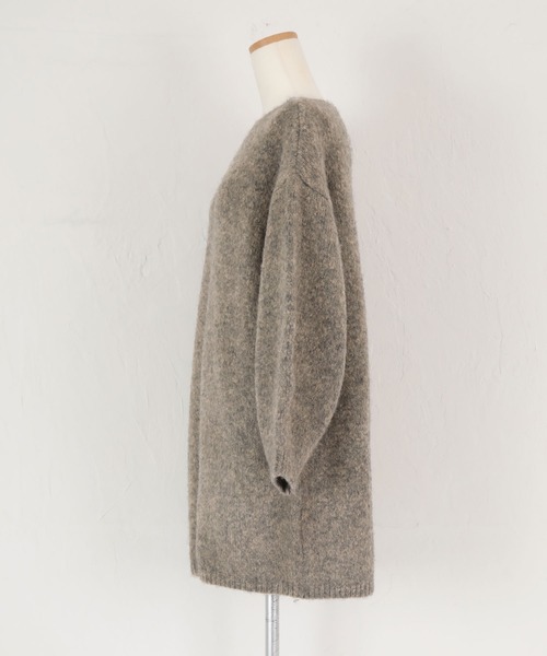 titivate（ティティベイト）の「ﾎﾞｰﾄﾈｯｸﾐﾆ丈ﾆｯﾄﾜﾝﾋﾟｰｽ（ワンピース・レディース・ライトグレー/ベージュ/ブラウン・S/M）」の16枚目の写真