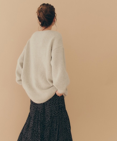 titivate（ティティベイト）の「ﾎﾞｰﾄﾈｯｸﾐﾆ丈ﾆｯﾄﾜﾝﾋﾟｰｽ（ワンピース・レディース・ライトグレー/ベージュ/ブラウン・S/M）」の7枚目の写真