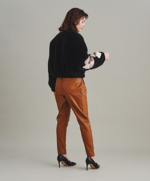 GRACE CONTINENTAL(グレースコンチネンタル)の「パッチワークフェイクファージャケット(ブルゾン・レディース・ブラック/ベージュ・36/38)」の5枚目の写真