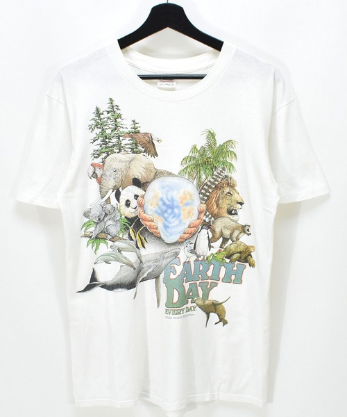 【ヴィンテージ古着】80's EARTHDAY EVERYDAY プリント Tシャツ USA製（Tシャツ/カットソー）｜VINTAGE（ヴィンテージ）
