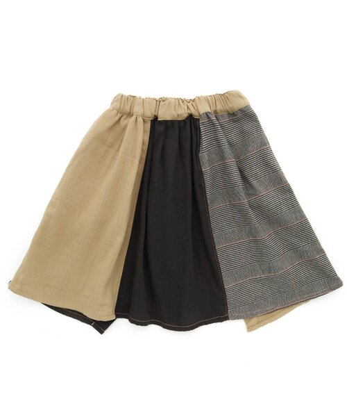 F.O.KIDS（エフオーキッズ）の「キリカエスカート（スカート・キッズ・インディゴブルー/チェック/ベージュ・100/140/90/110/120/80/130/95）」の2枚目の写真