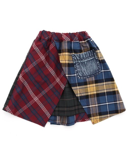 F.O.KIDS（エフオーキッズ）の「キリカエスカート（スカート・キッズ・インディゴブルー/チェック/ベージュ・100/140/90/110/120/80/130/95）」の5枚目の写真