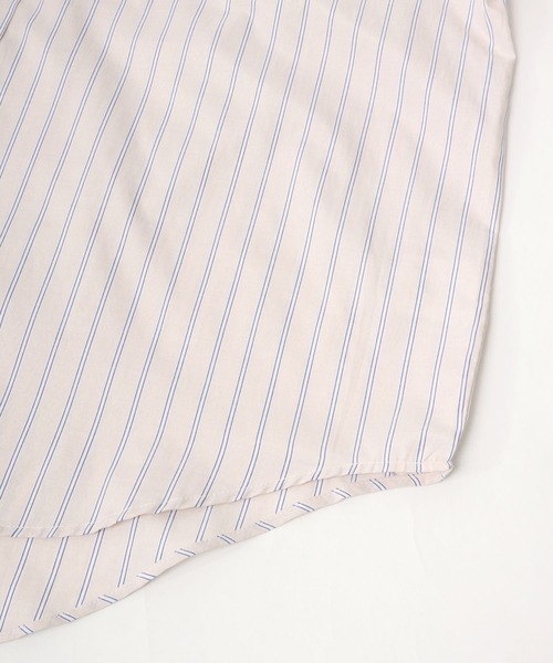 Salong hameu（サロン ハミュー）の「ストライプシャツ メンズ レディース/長袖レギュラーカラーシャツ/ビッグシルエット（シャツ/ブラウス・メンズ・ベージュ/ブルー系その他/ブルー/サックスブルー・L/M）」の18枚目の写真