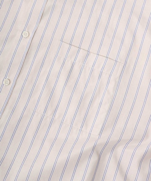 Salong hameu（サロン ハミュー）の「ストライプシャツ メンズ レディース/長袖レギュラーカラーシャツ/ビッグシルエット（シャツ/ブラウス・メンズ・ベージュ/ブルー系その他/ブルー/サックスブルー・L/M）」の17枚目の写真