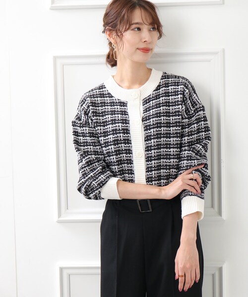 DRESKIP（ドレスキップ）の「◆ニットツィードカーディガン（カーディガン/ボレロ・レディース・ブラック/サンドベージュ/オレンジ・02/03/04）」の11枚目の写真