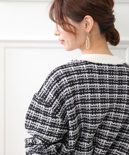 DRESKIP（ドレスキップ）の「◆ニットツィードカーディガン（カーディガン/ボレロ・レディース・ブラック/サンドベージュ/オレンジ・02/03/04）」の12枚目の写真