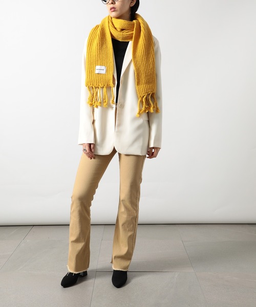 セール】【SETUP7】タッセルフリンジざっくりニットマフラー SCCH226