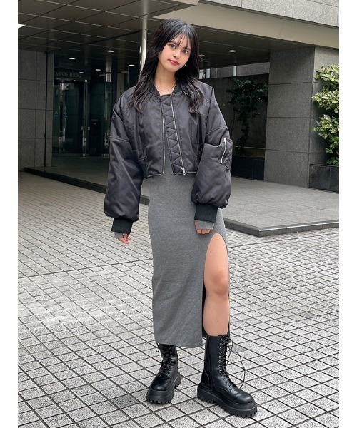 ENVYM(アンビー)の「クロップドMA-1(MA-1・レディース・ブラック/カーキ/アイボリー・FREE)」の20枚目の写真