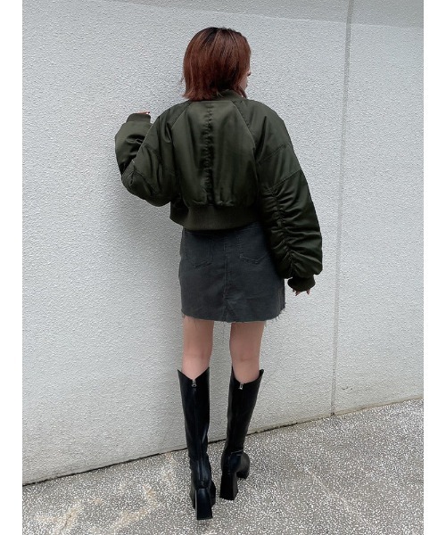 ENVYM(アンビー)の「クロップドMA-1(MA-1・レディース・ブラック/カーキ/アイボリー・FREE)」の9枚目の写真