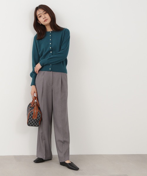 N.（N. Natural Beauty Basic）（エヌエヌナチュラルビューティーベーシック）の「◆ゴールドボタンカーディガン（カーディガン/ボレロ・レディース・ネイビー/オフホワイト/ブルーグリーン・MEDIUM）」の8枚目の写真