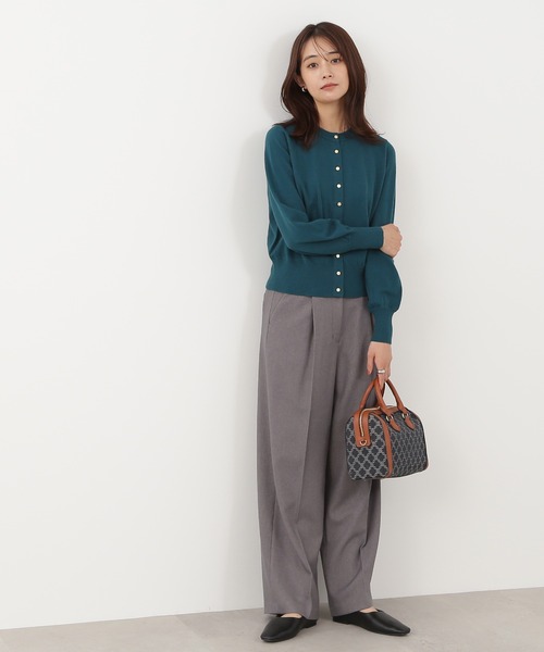 N.（N. Natural Beauty Basic）（エヌエヌナチュラルビューティーベーシック）の「◆ゴールドボタンカーディガン（カーディガン/ボレロ・レディース・ネイビー/オフホワイト/ブルーグリーン・MEDIUM）」の9枚目の写真