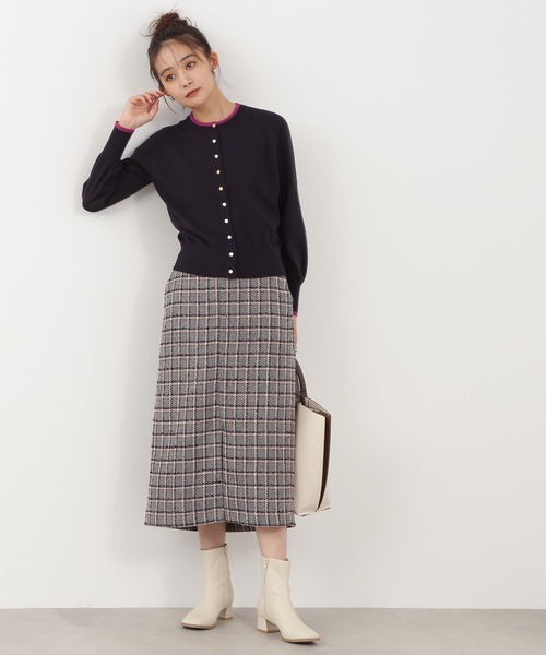 N.（N. Natural Beauty Basic）（エヌエヌナチュラルビューティーベーシック）の「◆ゴールドボタンカーディガン（カーディガン/ボレロ・レディース・ネイビー/オフホワイト/ブルーグリーン・MEDIUM）」の5枚目の写真