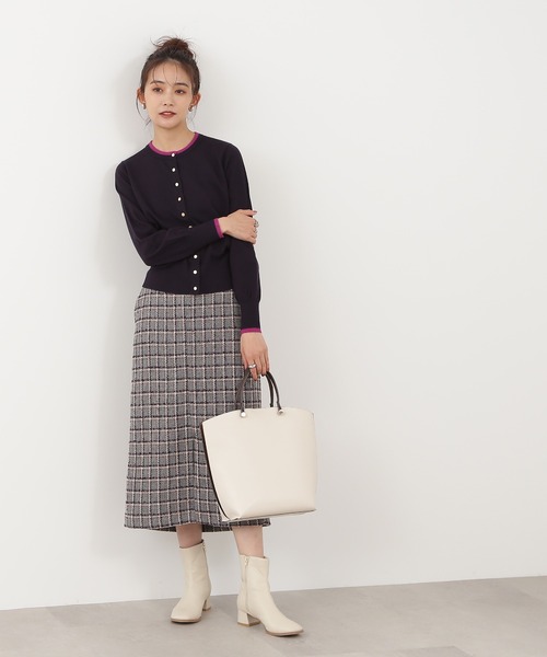 N.（N. Natural Beauty Basic）（エヌエヌナチュラルビューティーベーシック）の「◆ゴールドボタンカーディガン（カーディガン/ボレロ・レディース・ネイビー/オフホワイト/ブルーグリーン・MEDIUM）」の10枚目の写真