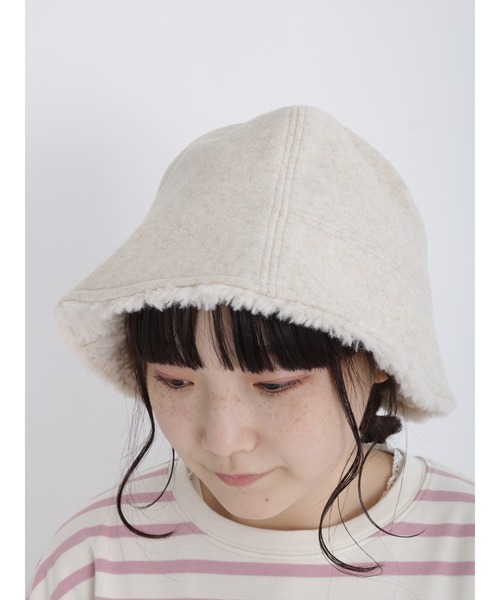 Samansa Mos2(サマンサ モスモス)の「中ボアハット(ハット・レディース・モカ/オフホワイト・フリ-)」の1枚目の写真