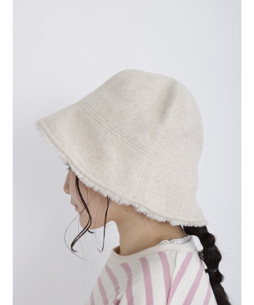 Samansa Mos2(サマンサ モスモス)の「中ボアハット(ハット・レディース・モカ/オフホワイト・フリ-)」の4枚目の写真