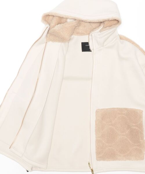 1% イチパーセント　アウター　ベージュ 1％（イチ パーセント）の「ダンボールボアフードブルゾン（ブルゾン