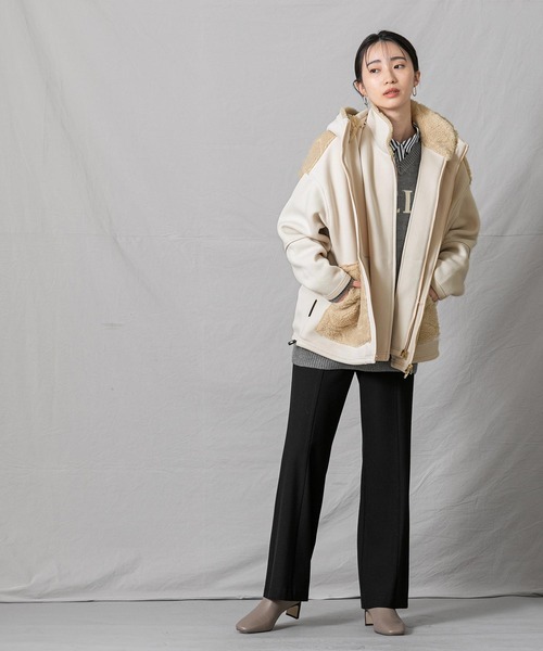 1％（イチ パーセント）の「ダンボールボアフードブルゾン（ブルゾン