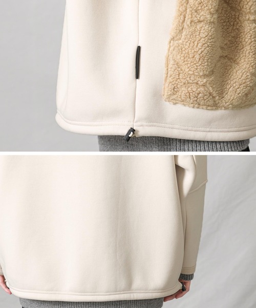 1％（イチ パーセント）の「ダンボールボアフードブルゾン（ブルゾン・レディース・アイボリー・FREE）」の16枚目の写真