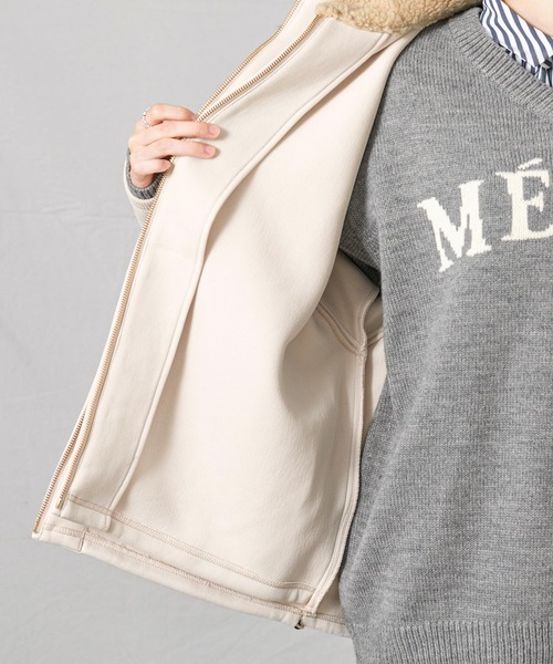 1％（イチ パーセント）の「ダンボールボアフードブルゾン（ブルゾン・レディース・アイボリー・FREE）」の17枚目の写真