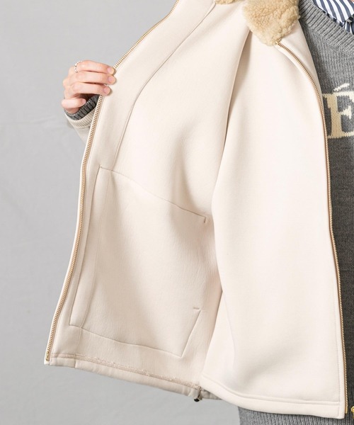 1％（イチ パーセント）の「ダンボールボアフードブルゾン（ブルゾン・レディース・アイボリー・FREE）」の18枚目の写真