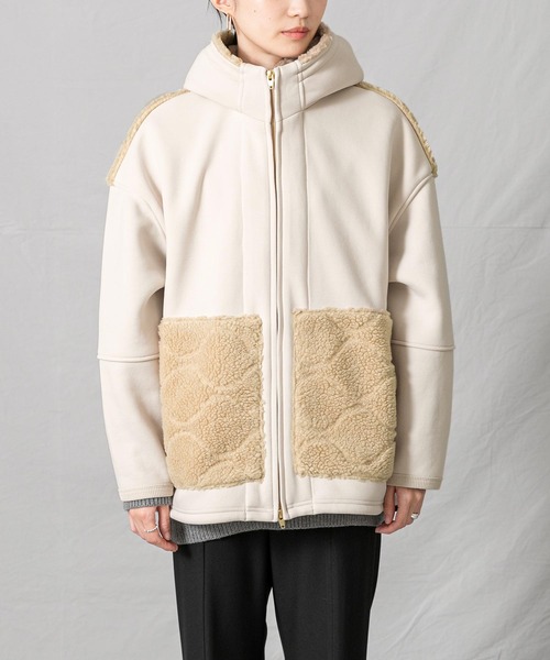 1％（イチ パーセント）の「ダンボールボアフードブルゾン（ブルゾン