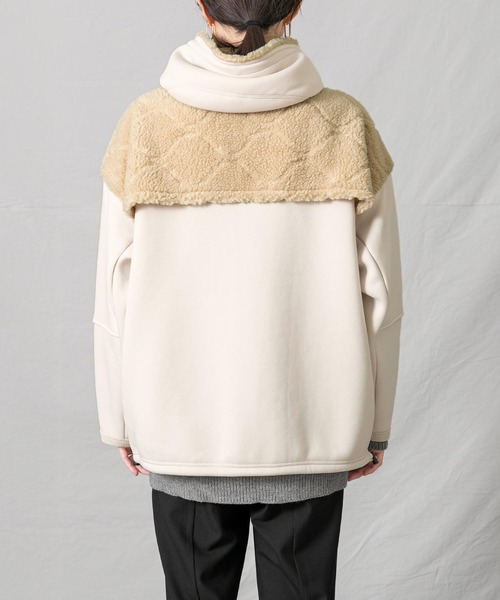 1％（イチ パーセント）の「ダンボールボアフードブルゾン（ブルゾン・レディース・アイボリー・FREE）」の13枚目の写真