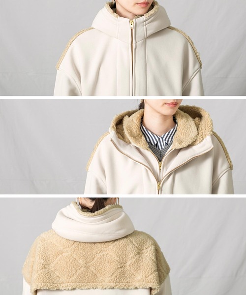 1％（イチ パーセント）の「ダンボールボアフードブルゾン（ブルゾン