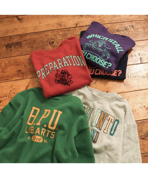 BREEZE（ブリーズ）の「【裏毛】カラフルカレッジトレーナー（スウェット・キッズ・パープル/レッド/グリーン/ネイビー/グレー・130/150/90/100/110/120/140）」の12枚目の写真