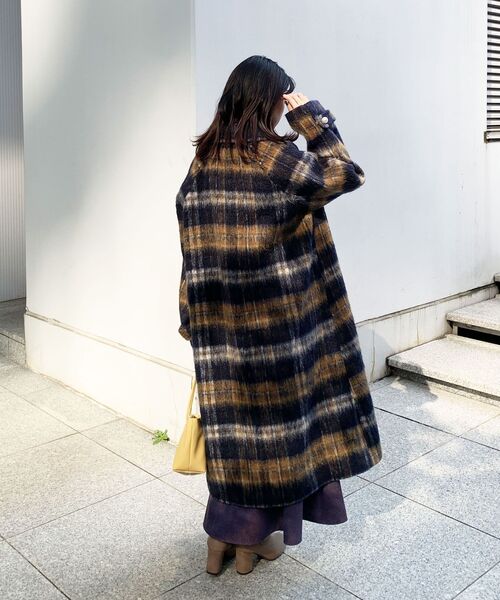 OPAQUE.CLIP(オペークドットクリップ)の「◆ウール混シャギーステンカラーコート(ステンカラーコート・レディース・ネイビー系1/ベージュ・38)」の19枚目の写真