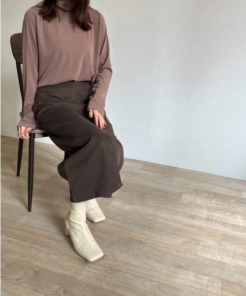 ISOOK(アイスー)の「【ZOZO限定】Front slit skirt / フロントスリットスカート(スカート・レディース・カーキ/ブラウン・FREE)」の9枚目の写真