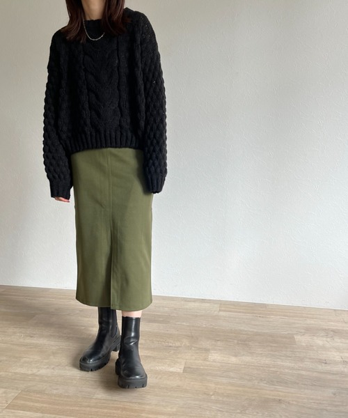 ISOOK(アイスー)の「【ZOZO限定】Front slit skirt / フロントスリットスカート(スカート・レディース・カーキ/ブラウン・FREE)」の7枚目の写真