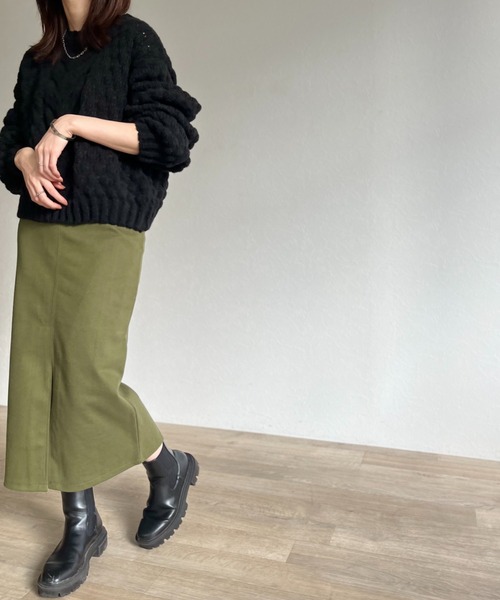 ISOOK(アイスー)の「【ZOZO限定】Front slit skirt / フロントスリットスカート(スカート・レディース・カーキ/ブラウン・FREE)」の14枚目の写真