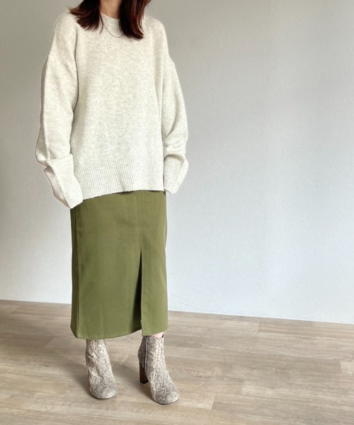 ISOOK(アイスー)の「【ZOZO限定】Front slit skirt / フロントスリットスカート(スカート・レディース・カーキ/ブラウン・FREE)」の18枚目の写真