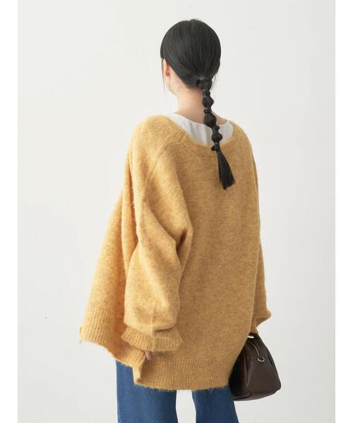 earth music&ecology（アースミュージックアンドエコロジー）の「ミックスヤーンニットカーディガン（カーディガン/ボレロ・レディース・グリーン/パープル/イエロー/グレー・FREE）」の15枚目の写真