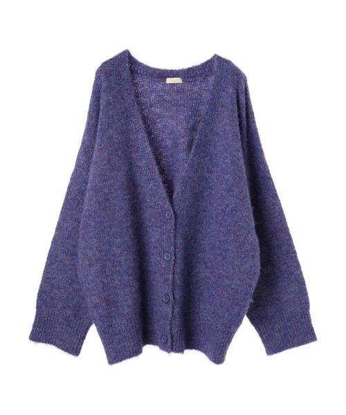 earth music&ecology（アースミュージックアンドエコロジー）の「ミックスヤーンニットカーディガン（カーディガン/ボレロ・レディース・グリーン/パープル/イエロー/グレー・FREE）」の6枚目の写真