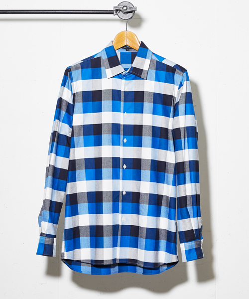 603（ロクマルサン）の「603 ブロックチェックシャツ（シャツ/ブラウス・メンズ・グレー/ブルー・40/44/42/38）」の3枚目の写真