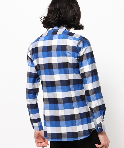 603（ロクマルサン）の「603 ブロックチェックシャツ（シャツ/ブラウス・メンズ・グレー/ブルー・40/44/42/38）」の9枚目の写真