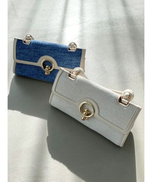 RESEXXY（リゼクシー）の「ポイントレクテングルバッグ（ハンドバッグ・レディース・ブルー/アイボリー・FREE）」の4枚目の写真