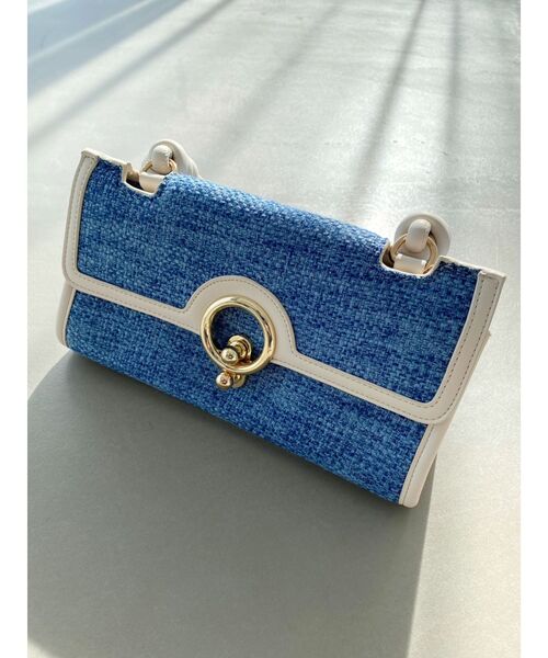 RESEXXY（リゼクシー）の「ポイントレクテングルバッグ（ハンドバッグ・レディース・ブルー/アイボリー・FREE）」の5枚目の写真