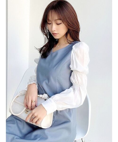 RESEXXY（リゼクシー）の「ポイントレクテングルバッグ（ハンドバッグ・レディース・ブルー/アイボリー・FREE）」の7枚目の写真