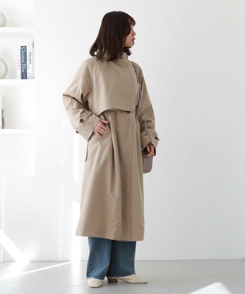 archives(アルシーヴ)の「スタンド衿コート(トレンチコート・レディース・モカ/ベージュ/グレイッシュベージュ・MEDIUM)」の9枚目の写真