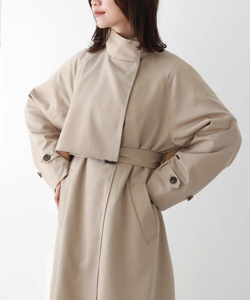 archives(アルシーヴ)の「スタンド衿コート(トレンチコート・レディース・モカ/ベージュ/グレイッシュベージュ・MEDIUM)」の11枚目の写真