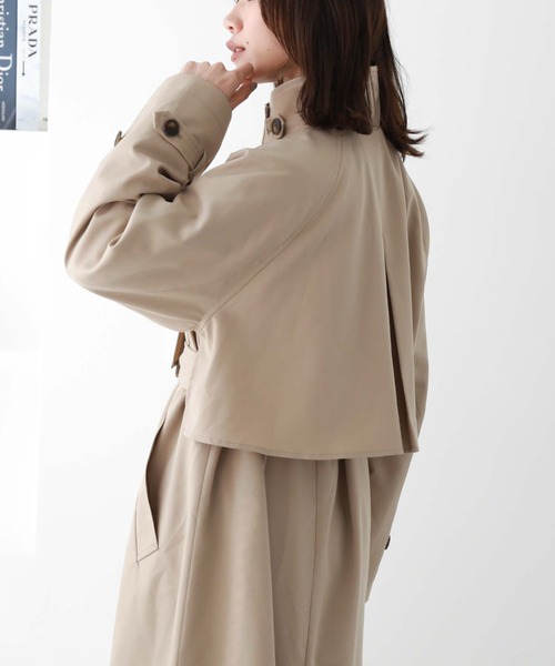 archives(アルシーヴ)の「スタンド衿コート(トレンチコート・レディース・モカ/ベージュ/グレイッシュベージュ・MEDIUM)」の12枚目の写真