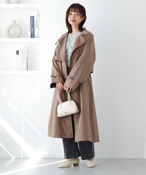 archives(アルシーヴ)の「スタンド衿コート(トレンチコート・レディース・モカ/ベージュ/グレイッシュベージュ・MEDIUM)」の18枚目の写真